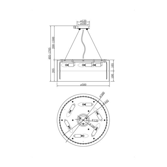 Подвесной светильник Maytoni MOD313PL-06CH, изображение 10