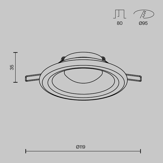 Встраиваемый светильник Technical DL097-GU10-W, изображение 10