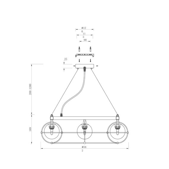 Подвесной светильник Maytoni MOD312PL-08GCH, изображение 6