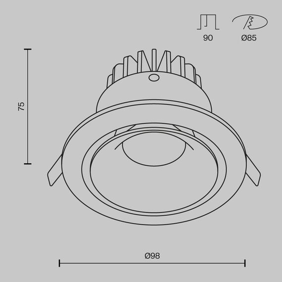 Встраиваемый светильник Technical DL031-L12W3K-D-W, изображение 6