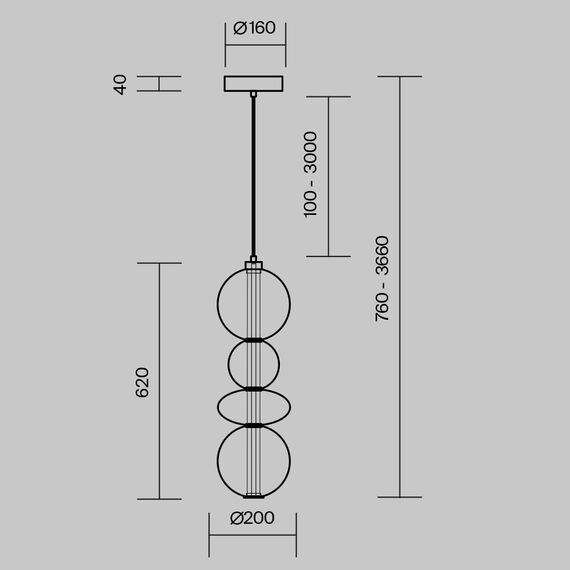 Подвесной светильник Maytoni MOD307PL-L36B3K, изображение 11