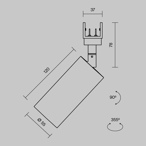 Уличный трековый светильник Outdoor O-TR01-1-S-16WB3K, изображение 9