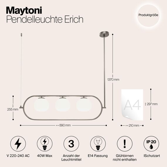 Подвесной светильник Maytoni MOD221PL-03N, изображение 6