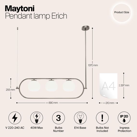 Подвесной светильник Maytoni MOD221PL-03N, изображение 7
