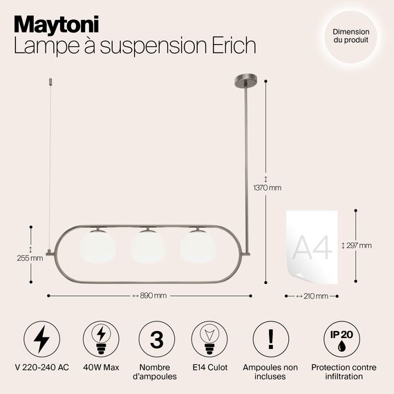 Подвесной светильник Maytoni MOD221PL-03N, изображение 9