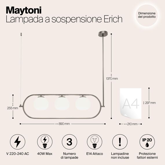 Подвесной светильник Maytoni MOD221PL-03N, изображение 8