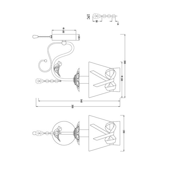 Настенный светильник (бра) Freya FR5122WL-01WG, изображение 10