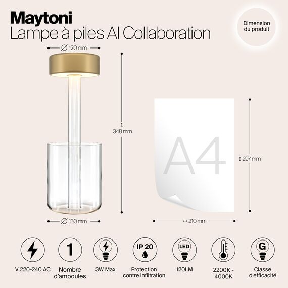 Аккумуляторный светильник Maytoni MOD229TL-L3G3K1, изображение 11