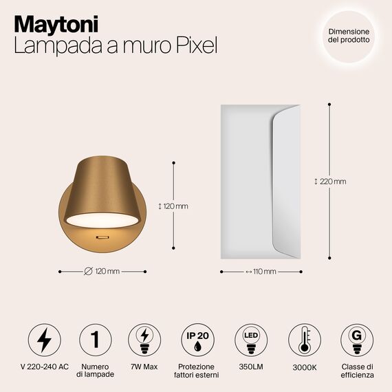 Настенный светильник (бра) Maytoni MOD421WL-L6BS3K, изображение 3