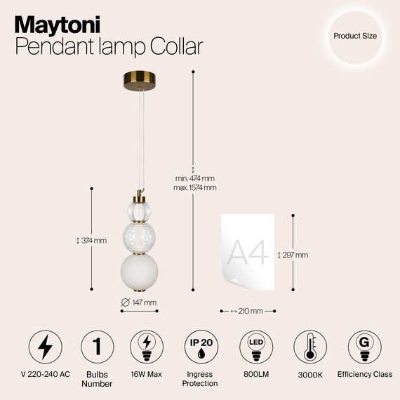 Подвесной светильник Maytoni P069PL-L16G3K, изображение 10