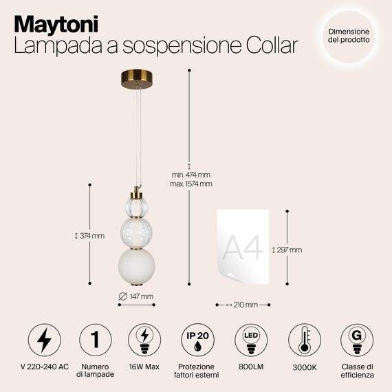 Подвесной светильник Maytoni P069PL-L16G3K, изображение 5