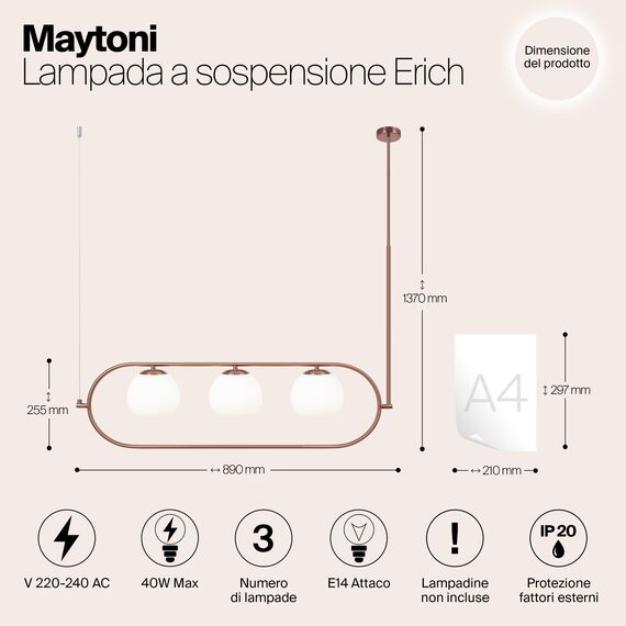 Подвесной светильник Maytoni MOD221PL-03BS, изображение 6