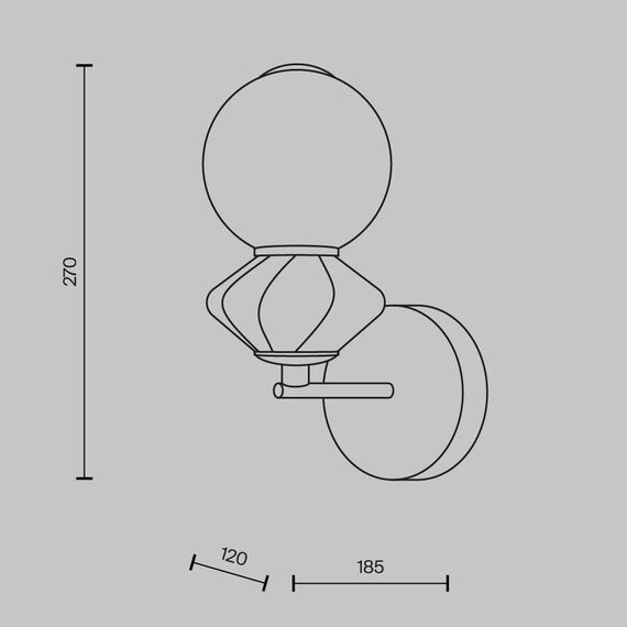Настенный светильник (бра) Maytoni MOD362WL-L5GR3K, изображение 8