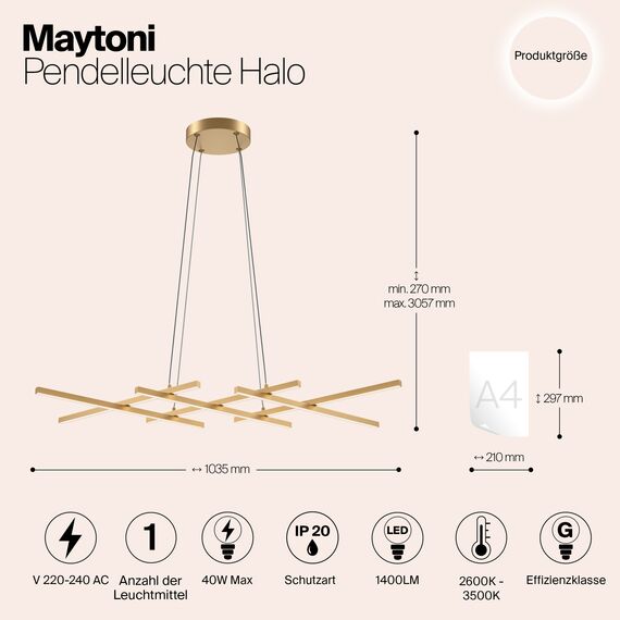 Подвесной светильник Maytoni MOD244PL-L50BSK, изображение 2
