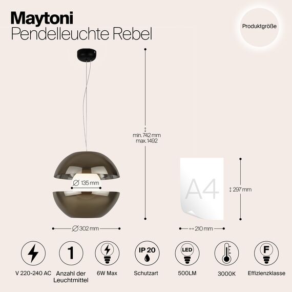 Подвесной светильник Maytoni MOD322PL-L6G3K, изображение 9