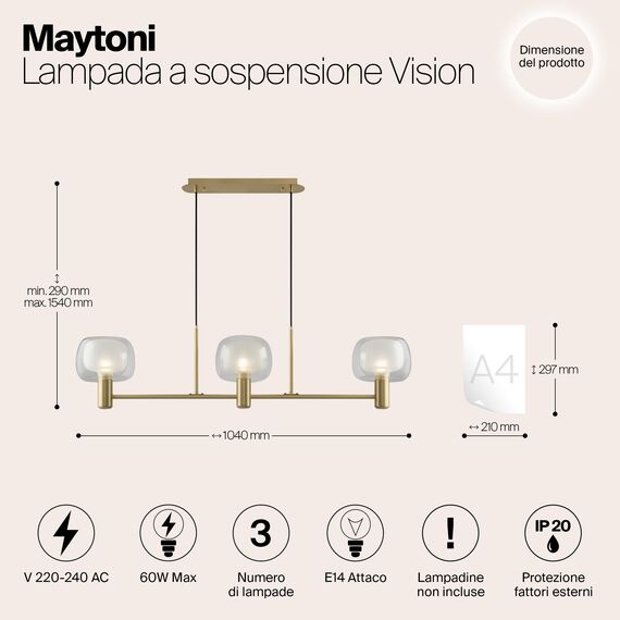 Подвесной светильник Maytoni MOD411PL-03G, изображение 12