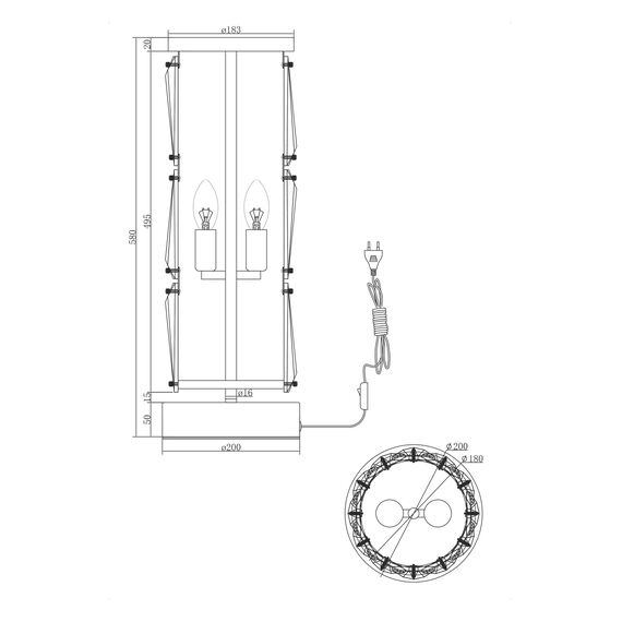 Настольный светильник Maytoni MOD043TL-02G, изображение 6