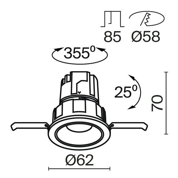 Встраиваемый светильник Technical DL057-7W3K-W, изображение 20
