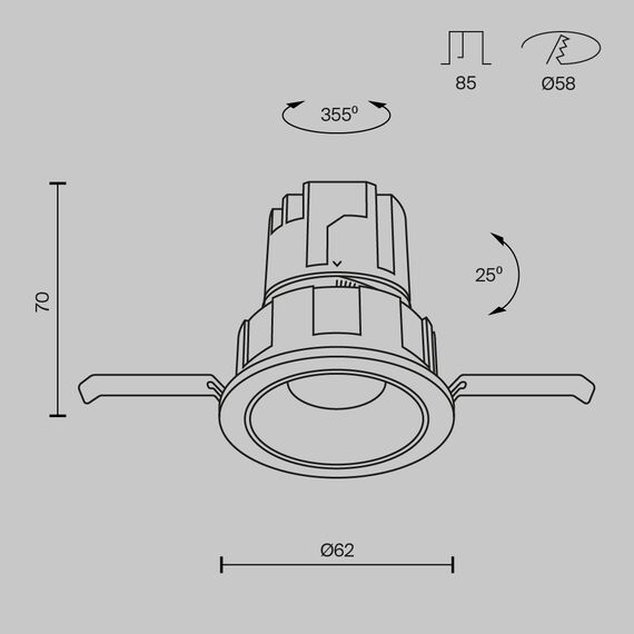 Встраиваемый светильник Technical DL057-7W3K-W, изображение 26