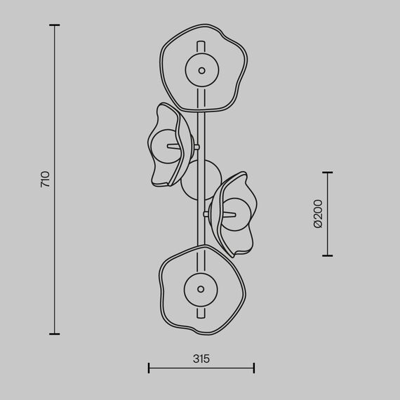 Настенный светильник (бра) Maytoni MOD207WL-04BS, изображение 7