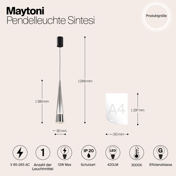 Подвесной светильник Maytoni P090PL-L12CH3K, изображение 3
