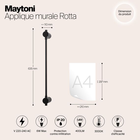 Настенный светильник (бра) Maytoni MOD413WL-L6B3K, изображение 2