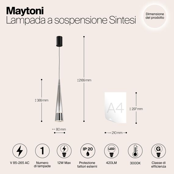 Подвесной светильник Maytoni P090PL-L12CH3K, изображение 4