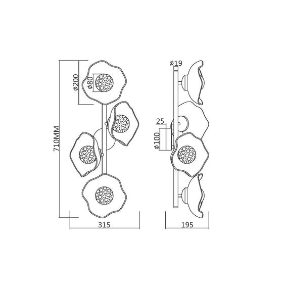 Настенный светильник (бра) Maytoni MOD207WL-04BS, изображение 2