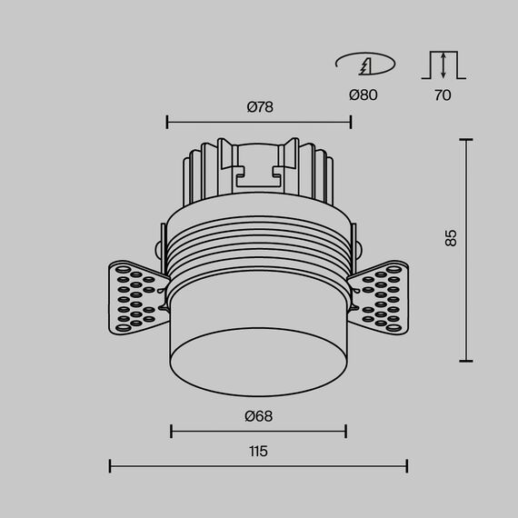Встраиваемый светильник Technical DL065-12W3K-TRS-W, изображение 8