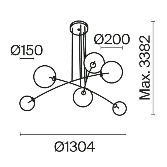 Подвесной светильник Maytoni MOD172PL-06B, изображение 2