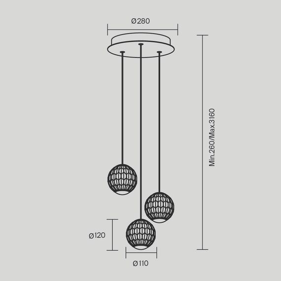Подвесной светильник Maytoni MOD293PL-L18BS3K, изображение 8