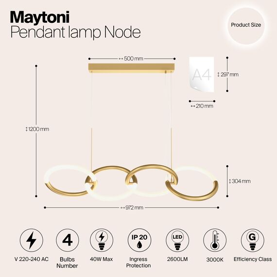 Подвесной светильник Maytoni MOD165PL-L40G3K, изображение 7