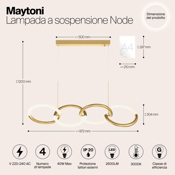Подвесной светильник Maytoni MOD165PL-L40G3K, изображение 5