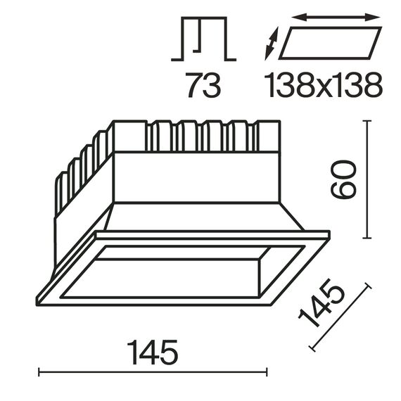 Встраиваемый светильник Technical DL056-18W3-4-6K-W, изображение 2