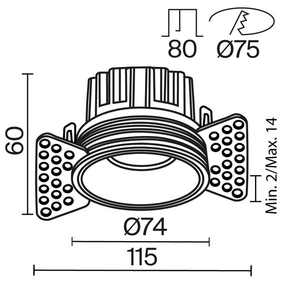 Встраиваемый светильник Technical DL058-12W3K-TRS-BS, изображение 9