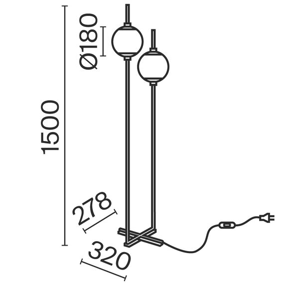 Напольный светильник (торшер) Maytoni Z020FL-L12BK, изображение 6