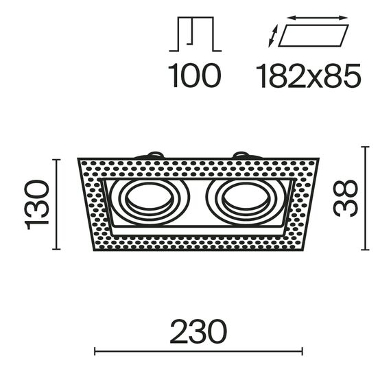 Встраиваемый светильник Technical DL003-02-W, изображение 2