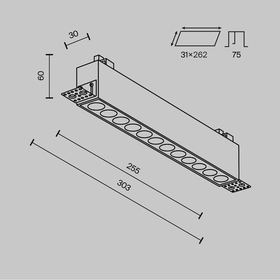 Встраиваемый светильник Technical DL065-20W3-6K-TRS-B, изображение 8