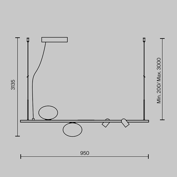Подвесной светильник Maytoni MOD350PL-02BBS, изображение 11