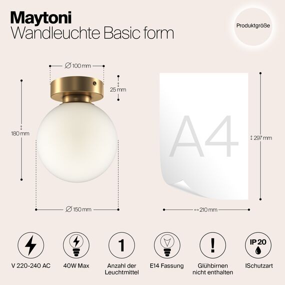 Настенный светильник (бра) Maytoni MOD321WL-01G1, изображение 9