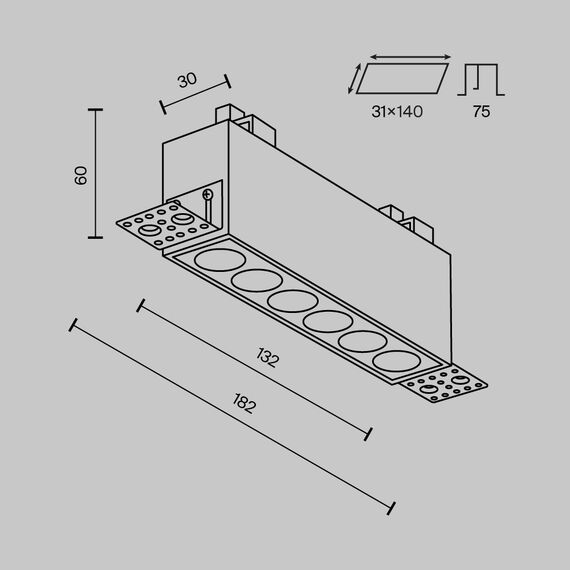 Встраиваемый светильник Technical DL065-12W3-6K-TRS-W, изображение 8
