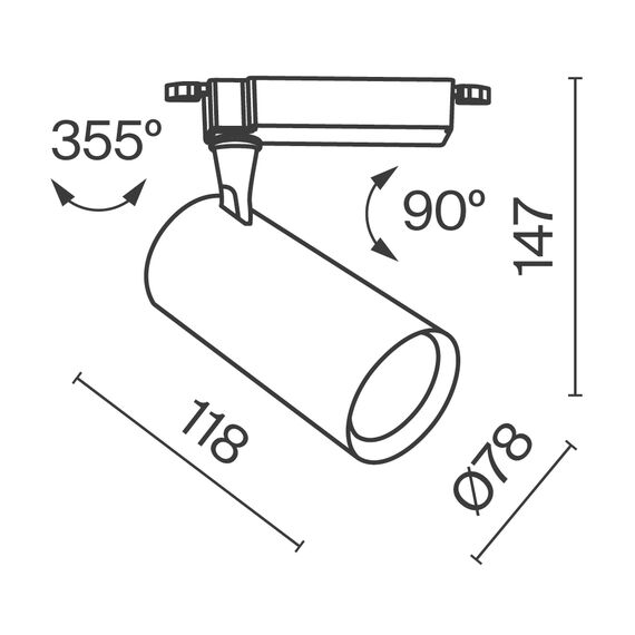 Трековый светильник Technical TR003-1-10W3K-S-B