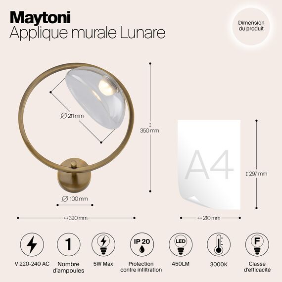 Настенный светильник (бра) Maytoni MOD327WL-L5BS3K1, изображение 12