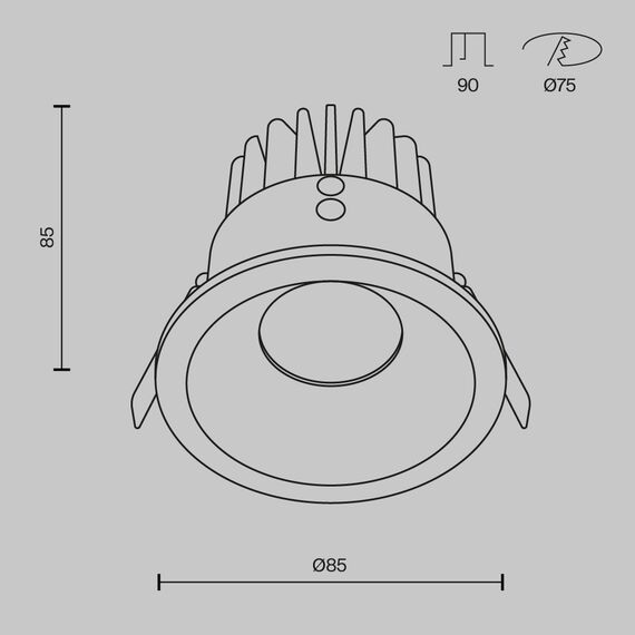 Встраиваемый светильник Technical DL034-L12W4K-W, изображение 7