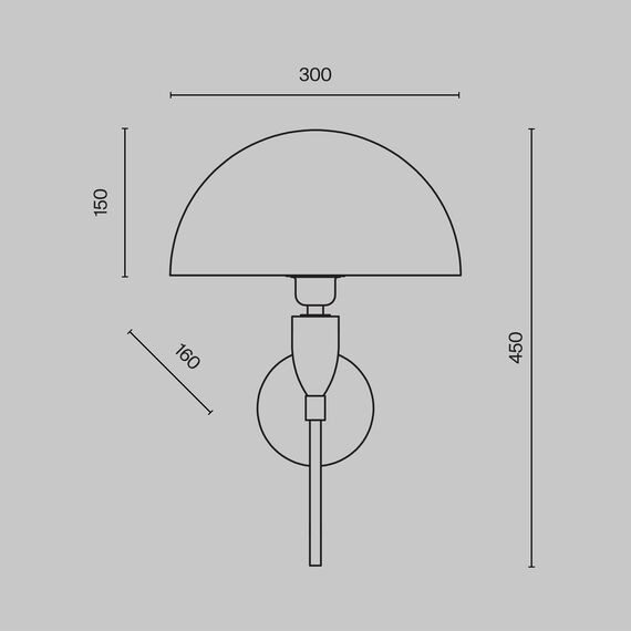 Настенный светильник (бра) Maytoni Z034WL-01CH, изображение 3