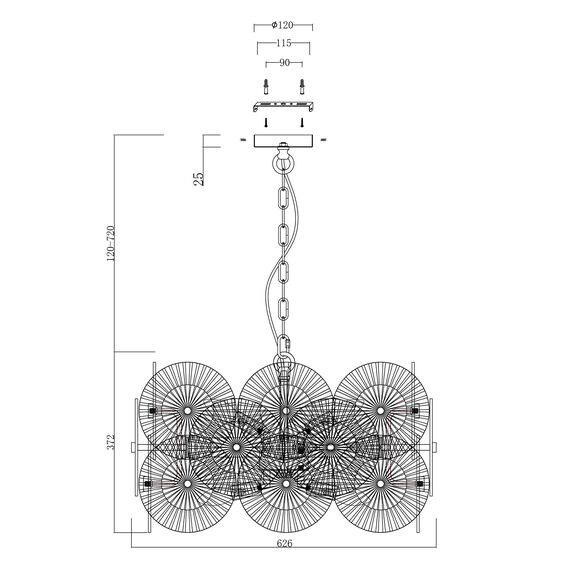 Подвесной светильник Maytoni MOD007PL-08G, изображение 13