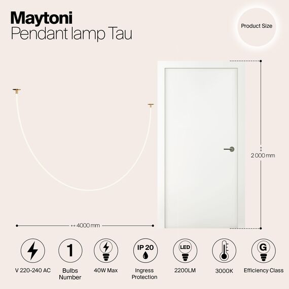 Подвесной светильник Maytoni MOD146PL-L40G3K, изображение 6