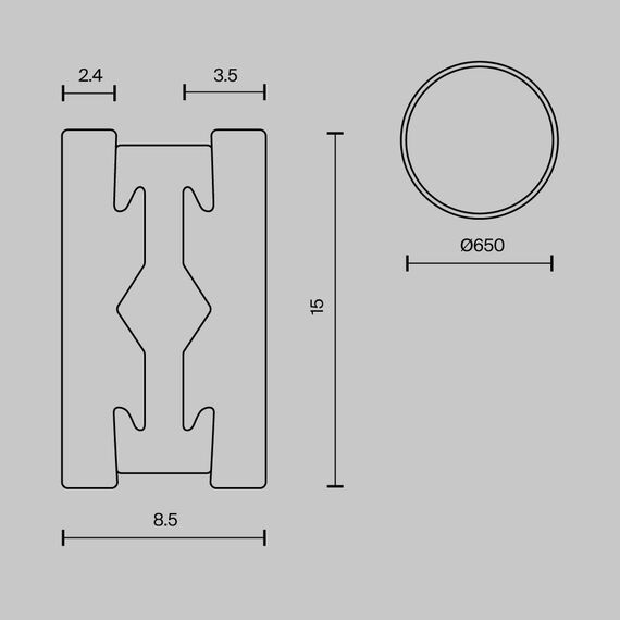Шинопровод накладной/подвесной Technical TRX154-R-D650-B, изображение 7