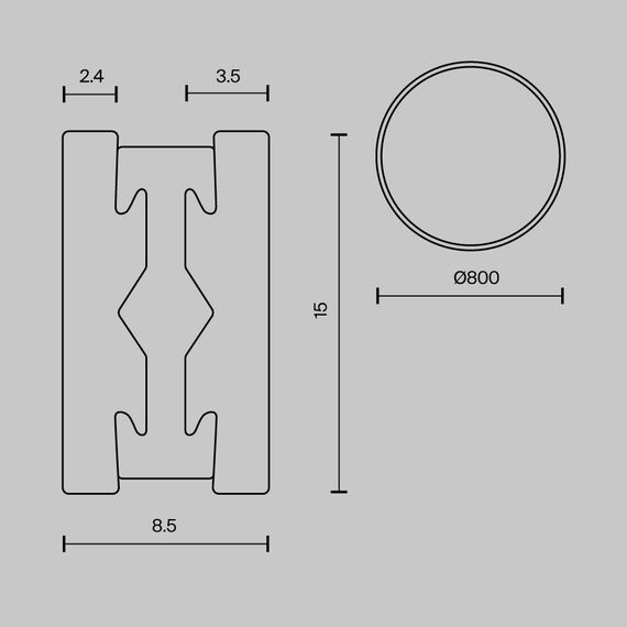 Шинопровод накладной/подвесной Technical TRX154-R-D800-B, изображение 7