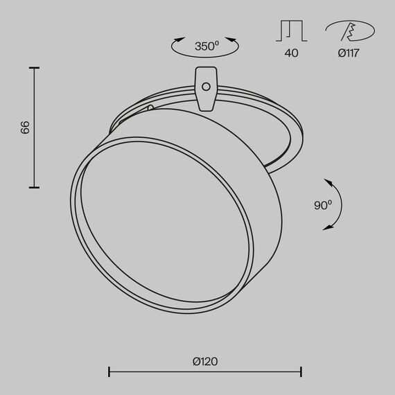 Встраиваемый светильник Technical DL024-18W4K-B, изображение 11